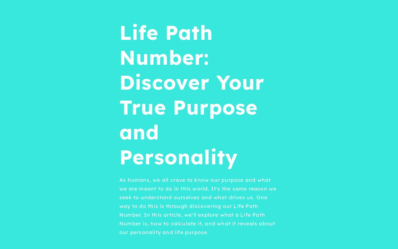 Life Path Number Discover Your True Purpose And Personality life-path-number-discover-your-true-purpose-and-personality